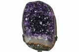 Amethyst Geode With Metal Stand - Uruguay #152246-1
